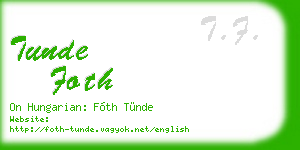 tunde foth business card
